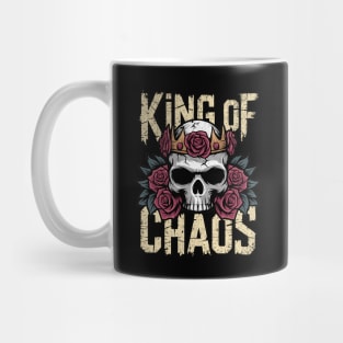 King of Chaos Skull Rose Crown Design Mug